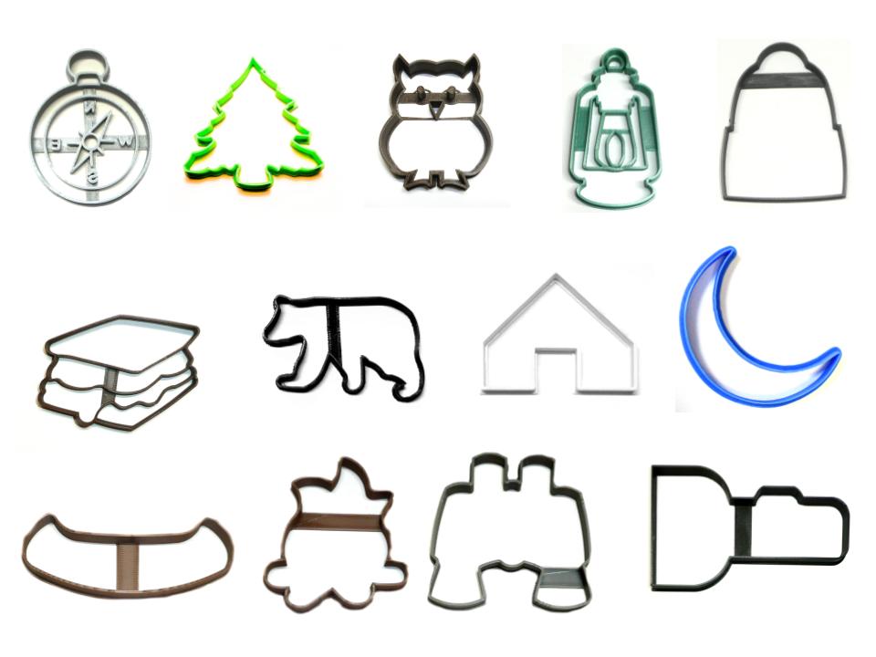 Camping Camp Outdoors Woods Campfire Tent Set Of 13 Cookie Cutters USA PR1418