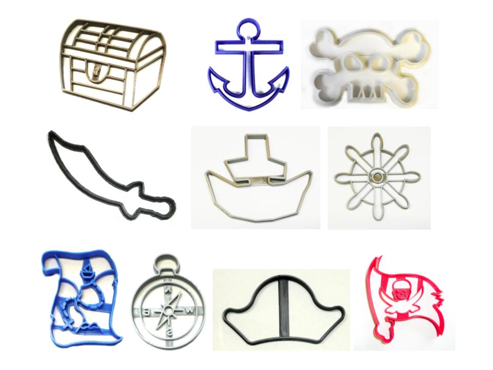 Pirate Ship Boat Kit Set of 10 Cookie Cutters USA PR1512