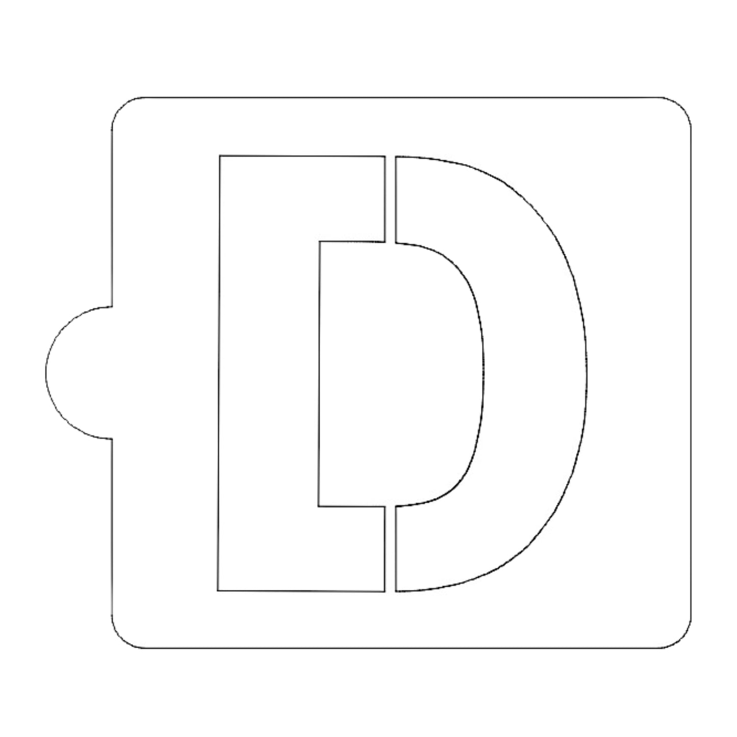 D Letter Alphabet Stencil for Cookies or Cakes USA Made LS107D
