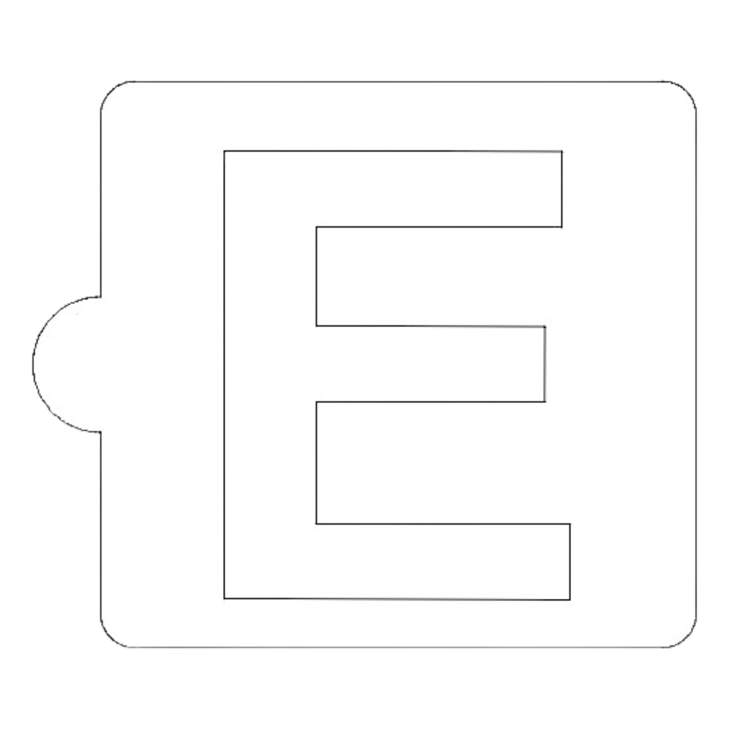 E Letter Alphabet Stencil for Cookies or Cakes USA Made LS107E