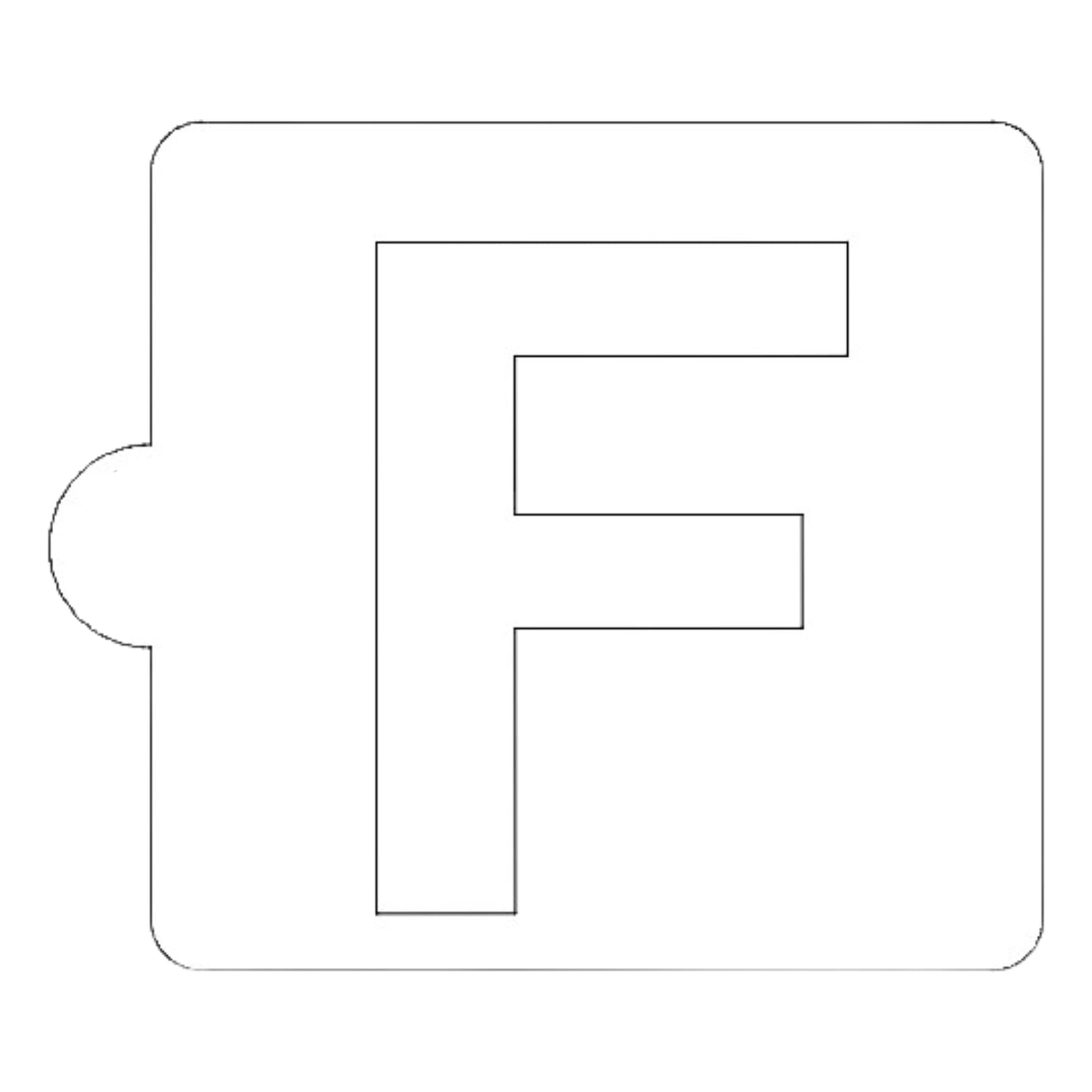 F Letter Alphabet Stencil for Cookies or Cakes USA Made LS107F