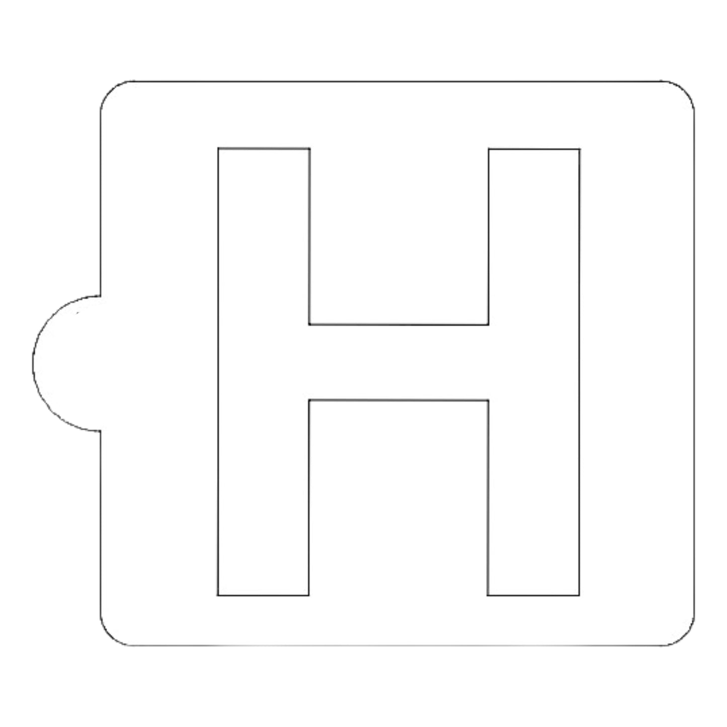 H Letter Alphabet Stencil for Cookies or Cakes USA Made LS107H