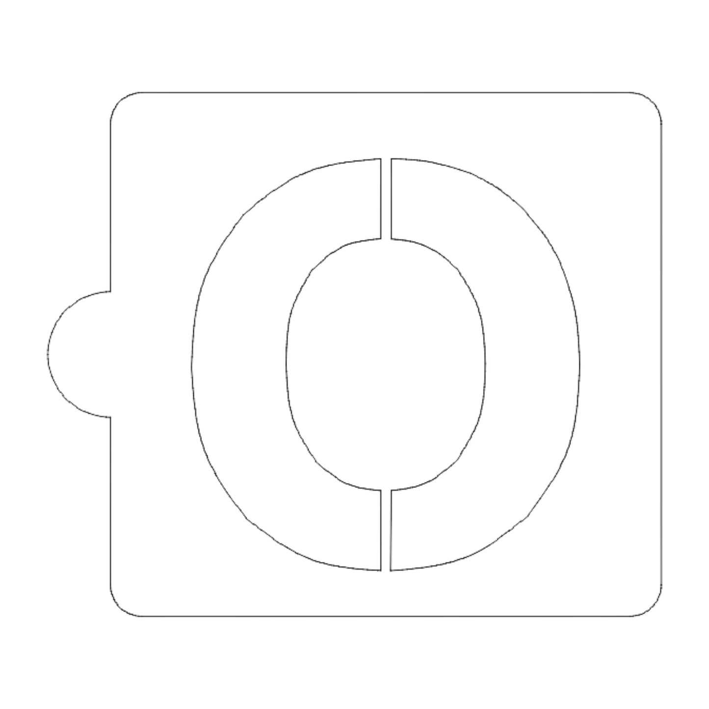 O Letter Alphabet Stencil for Cookies or Cakes USA Made LS107O