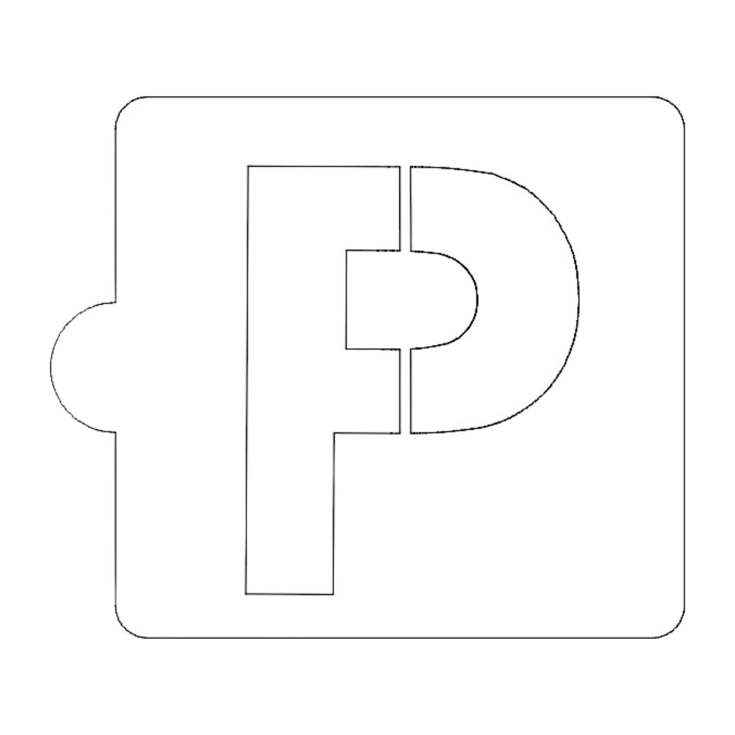P Letter Alphabet Stencil for Cookies or Cakes USA Made LS107P