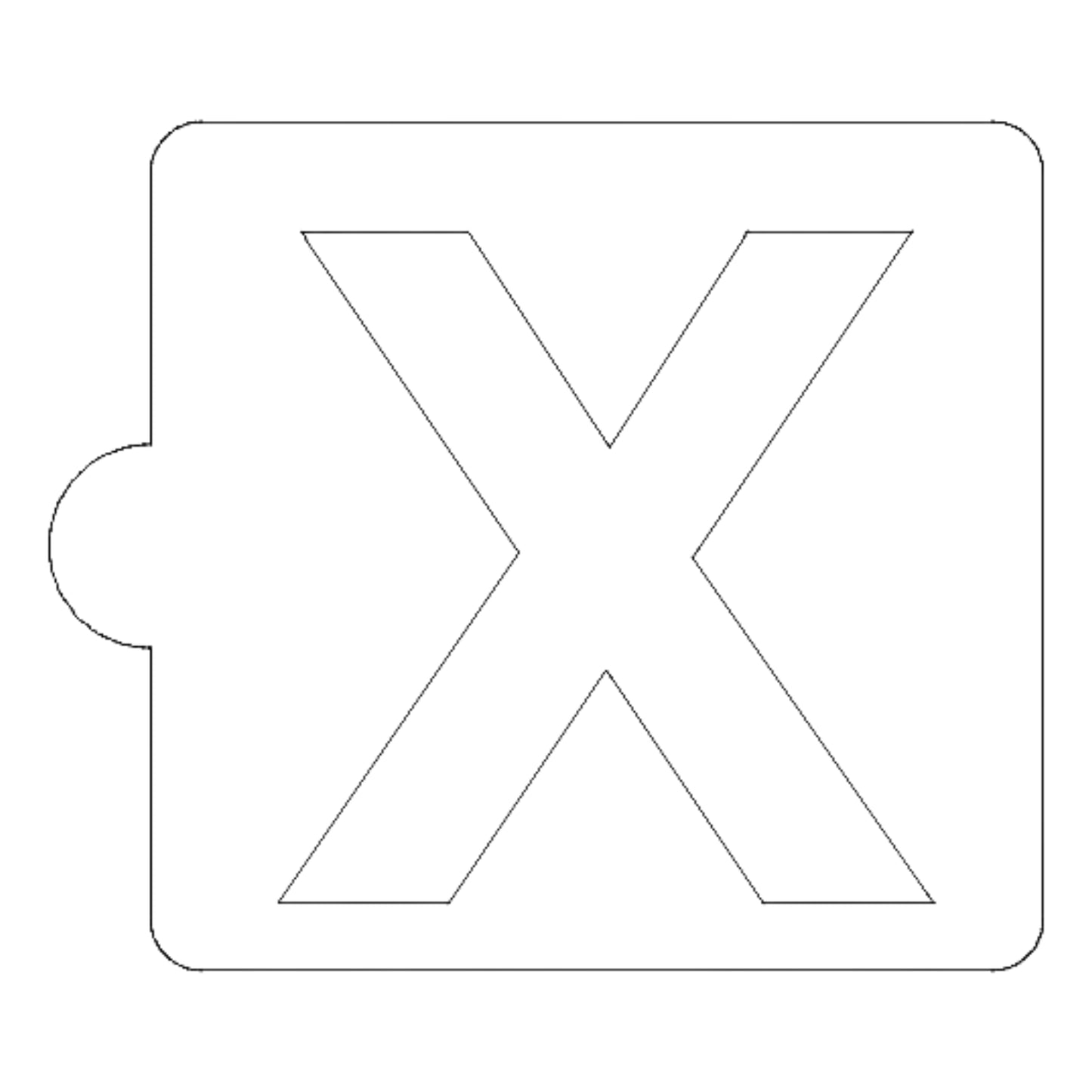 X Letter Alphabet Stencil for Cookies or Cakes USA Made LS107X