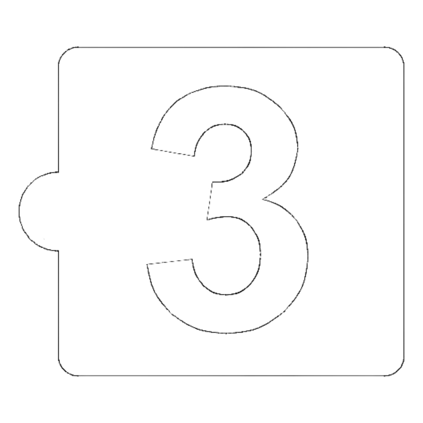 3 Number Counting Stencil for Cookies or Cakes USA Made LS108-3