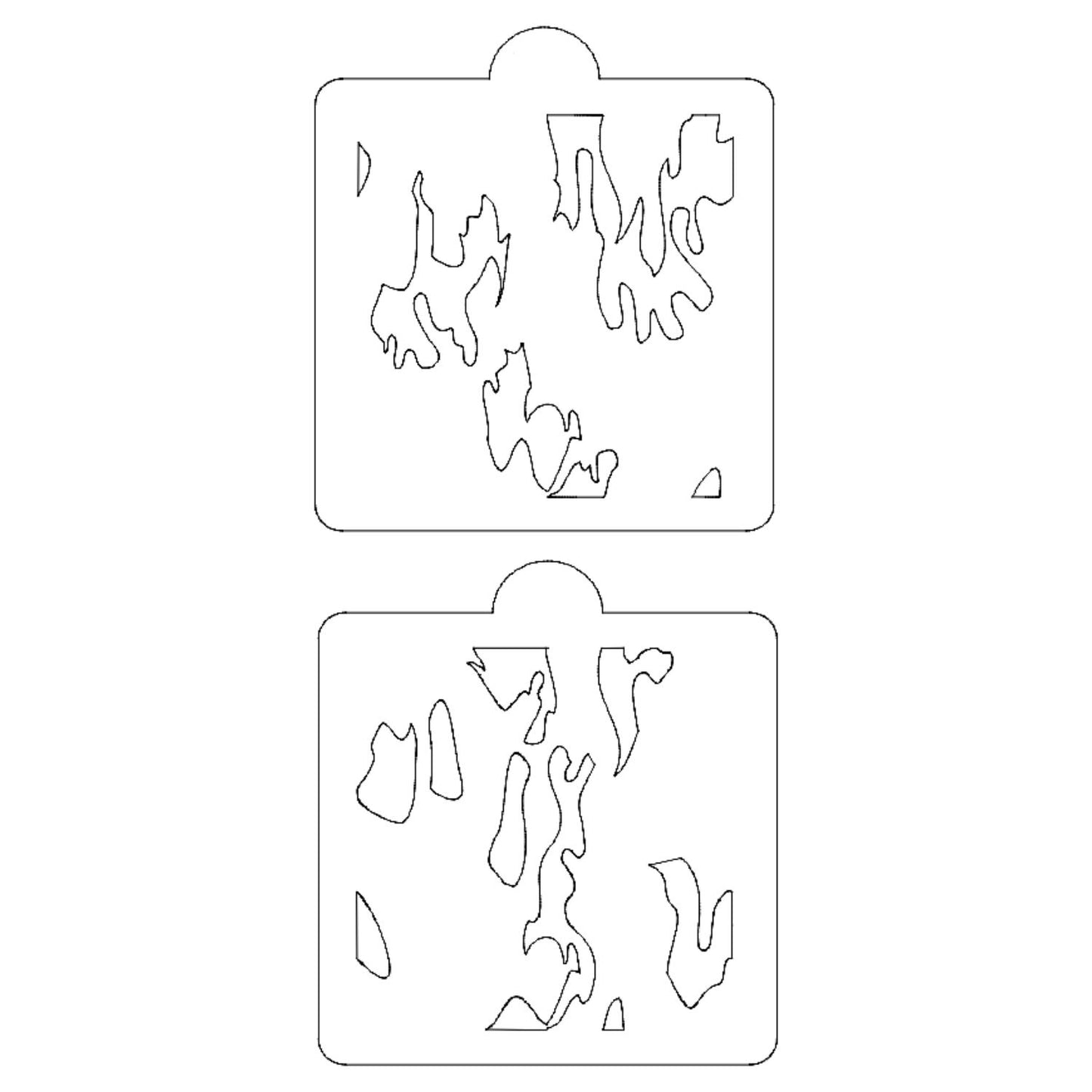 Camo Camouflage 2 Piece Stencil for Cookies or Cakes USA Made LS9012