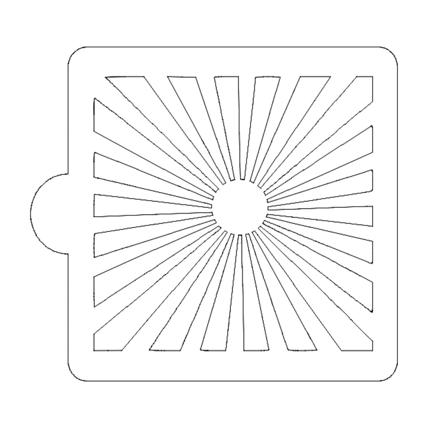 Straight Starburst Pattern Stencil for Cookies or Cakes USA Made LS9018