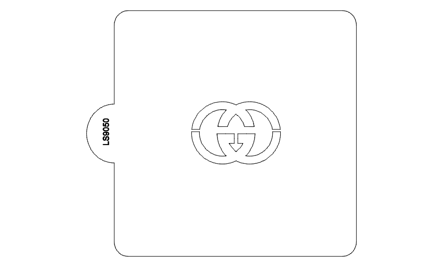 Gucci Symbol Design Stencil for Cookies or Cakes USA Made LS9050