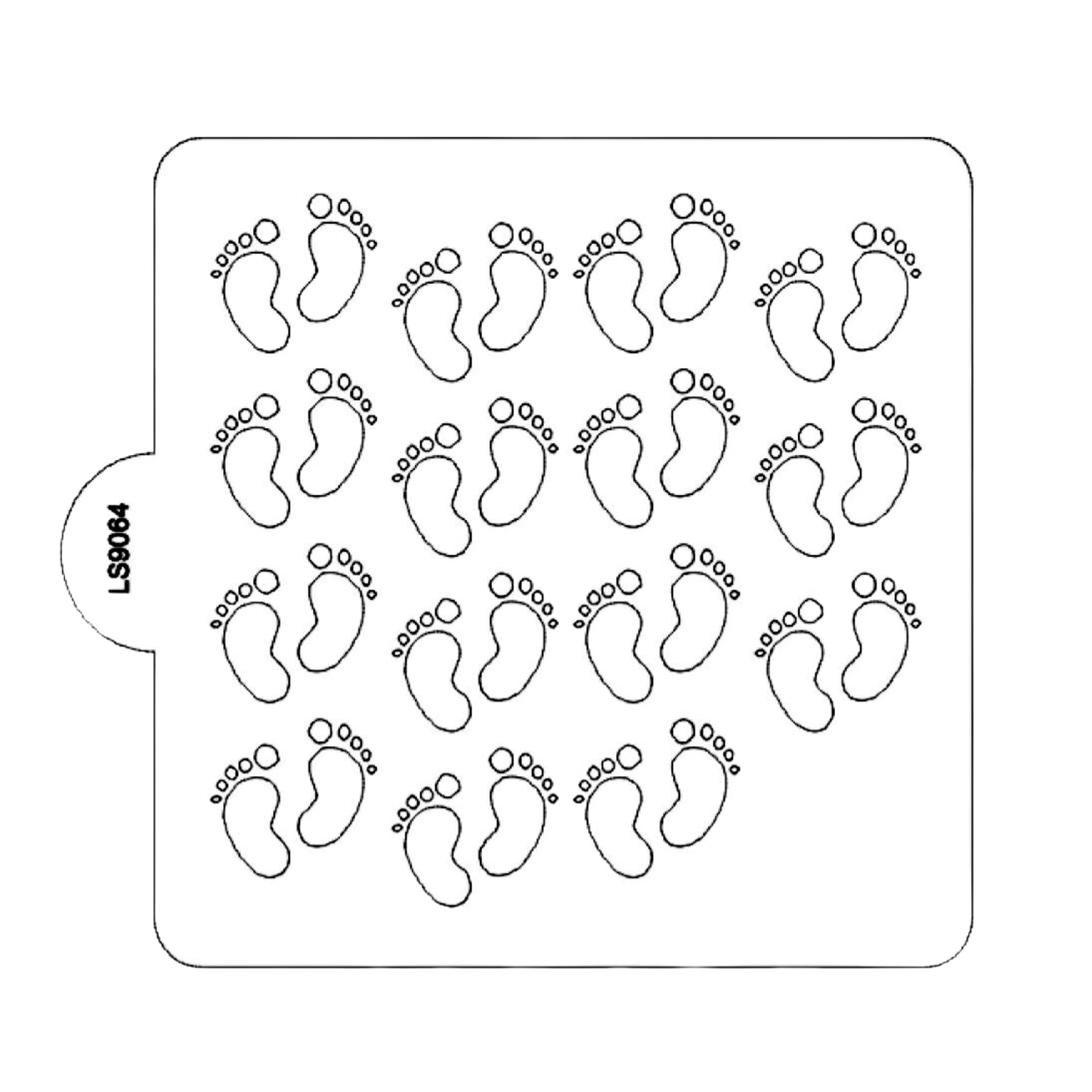 Baby Feet Pattern Shower Stencil for Cookies or Cakes USA Made LS9064