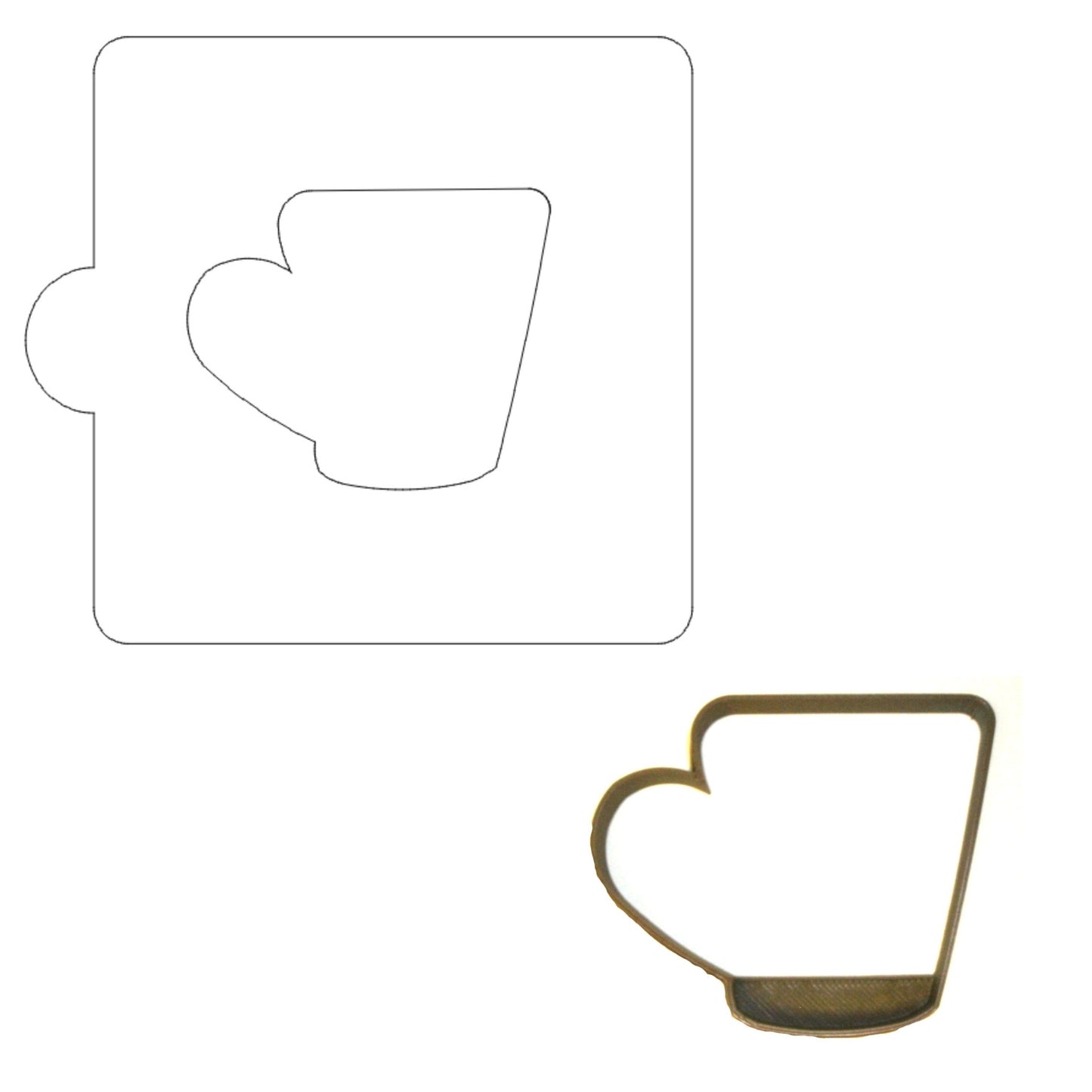 Coffee Cup Mug Outline Stencil And Cookie Cutter Set USA Made LSC844