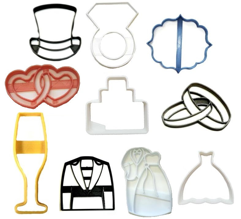 Wedding Ceremony Celebration Reception Set Of 10 Cookie Cutters USA PR1326