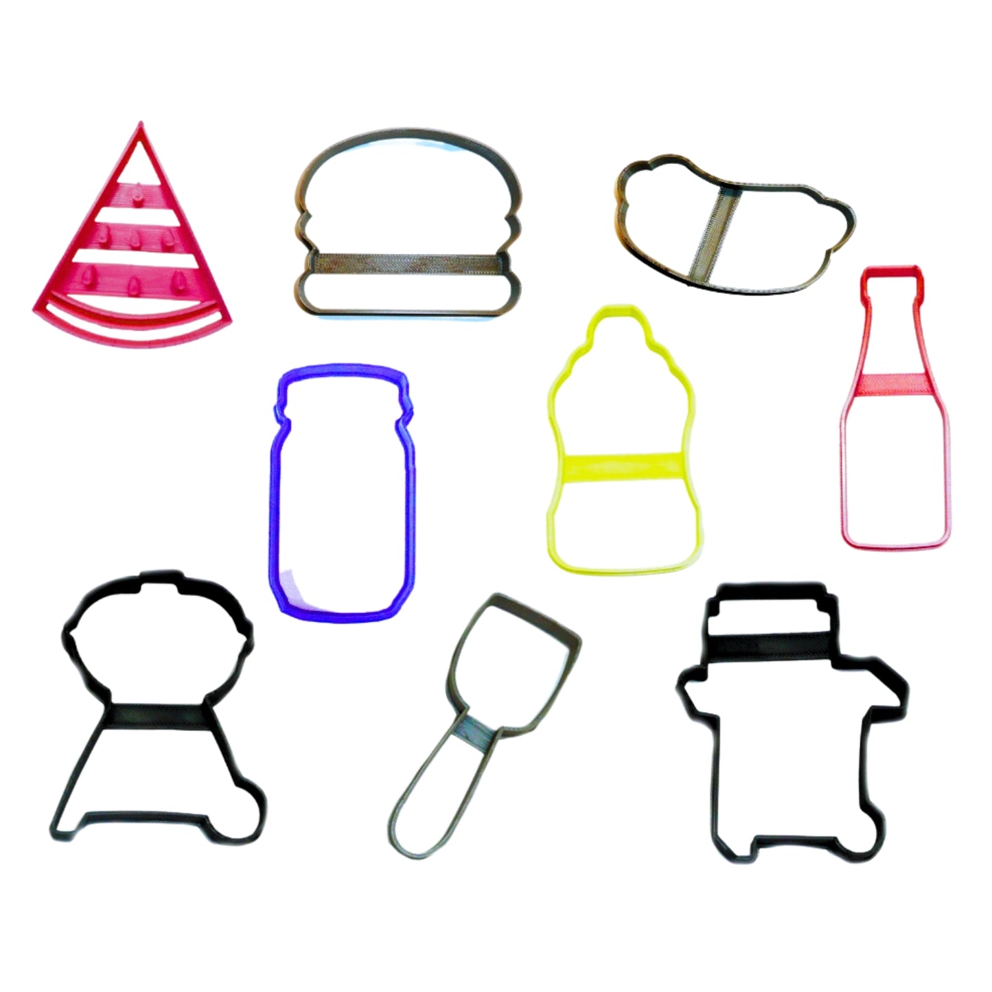 BBQ Grill Summer Picnic Camping Reunion Set Of 9 Cookie Cutters USA PR1351