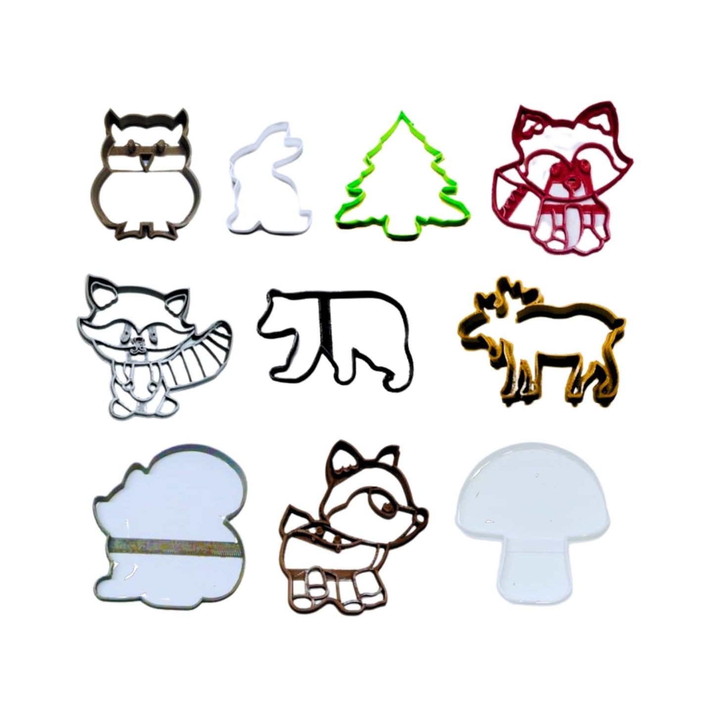 Woodland Creatures Forest Animals Baby Shower Set of 10 Cookie Cutters USA PR1429