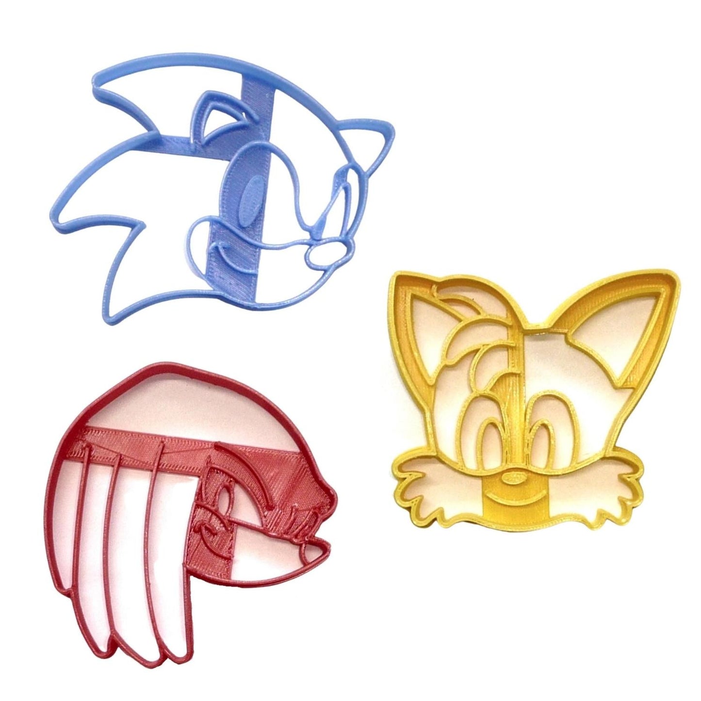 Sonic The Hedgehog Characters Faces Set Of 3 Cookie Cutters Made In USA PR1652