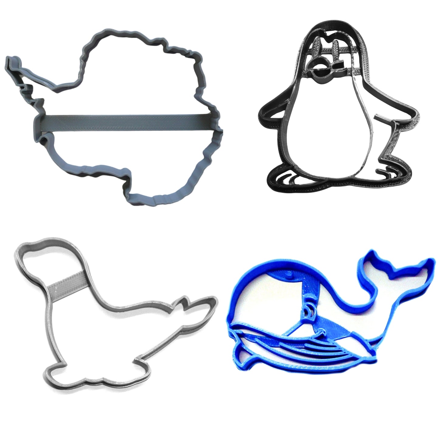 Antarctica Animals Seal Penguin Whale Set Of 4 Cookie Cutters Made In USA PR1964