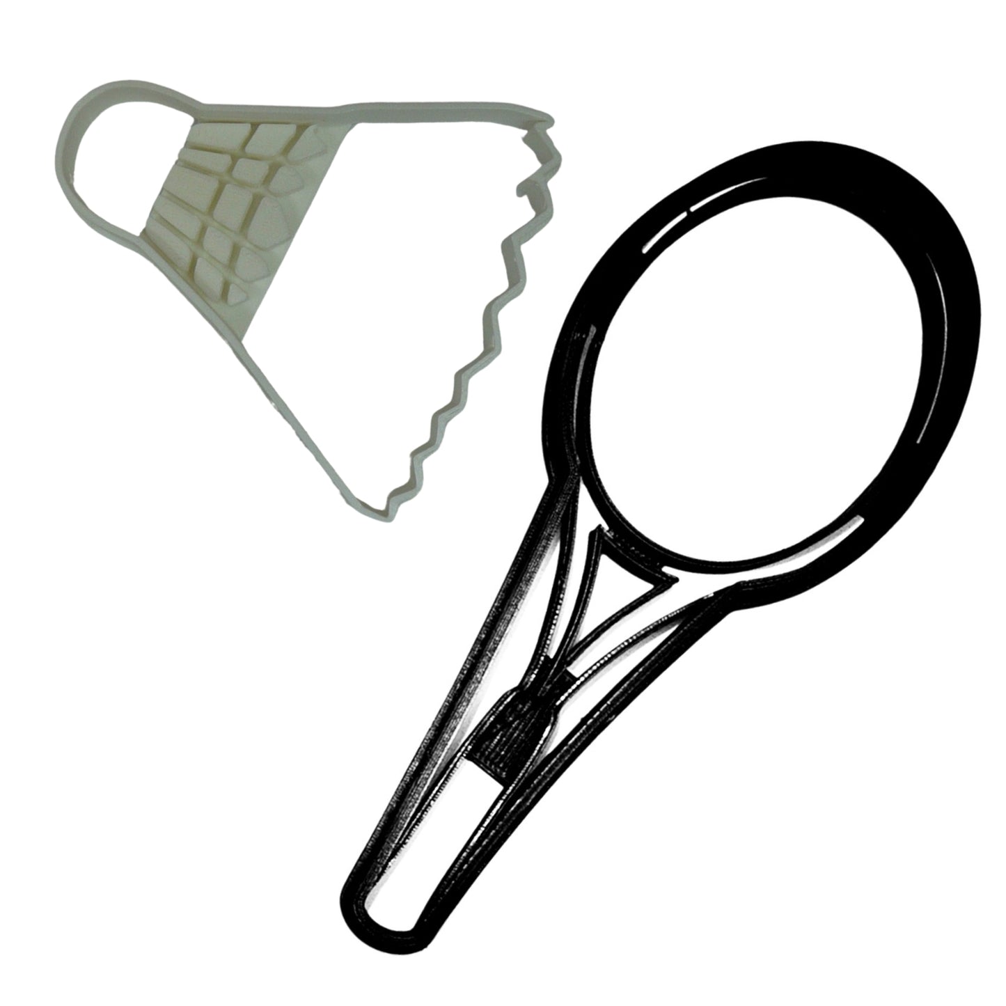 Badminton Shuttlecock And Racket Set Of 2 Cookie Cutters Made In USA PR1977