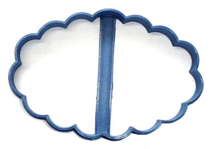 Oval Frame Scallop Edge Plaque Cookie Cutter Made In USA PR273