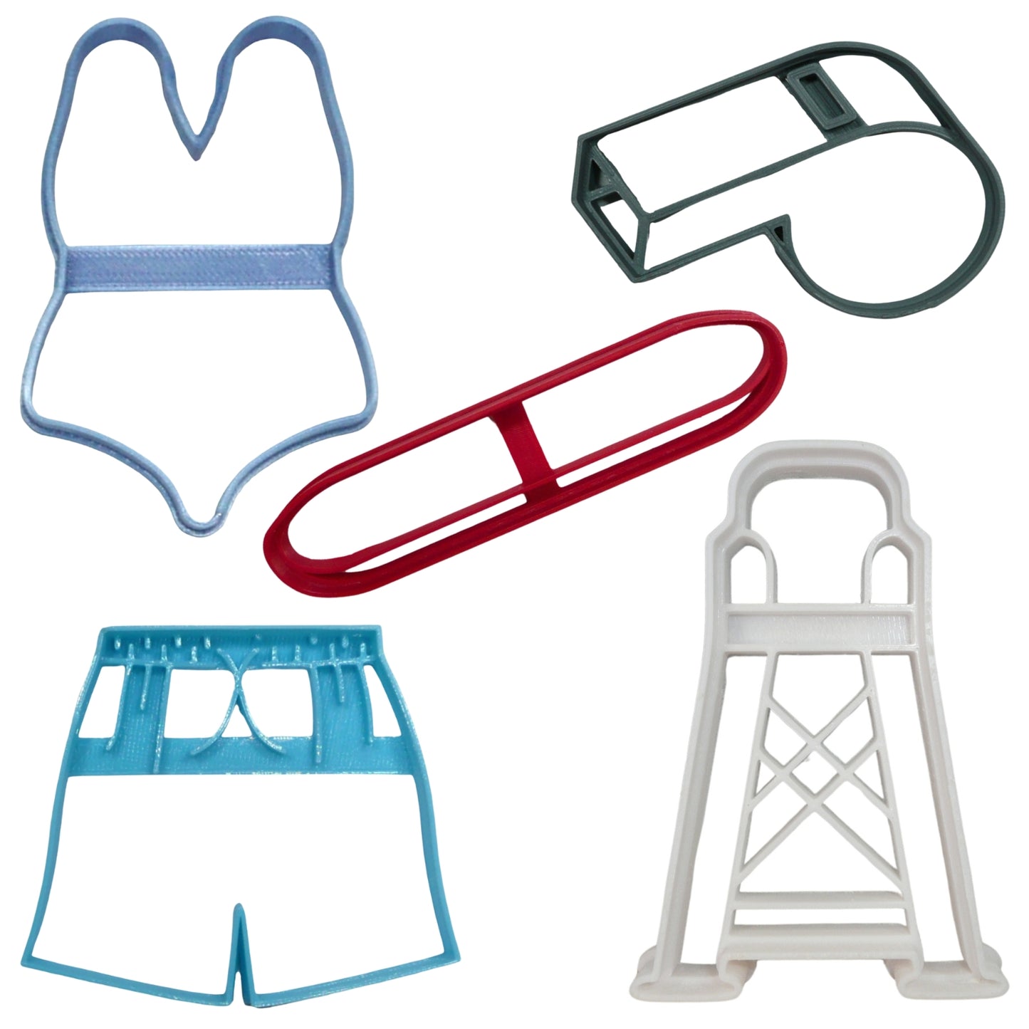 Lifeguarding Swim Rescue Set Of 5 Cookie Cutters Made In USA PR9013