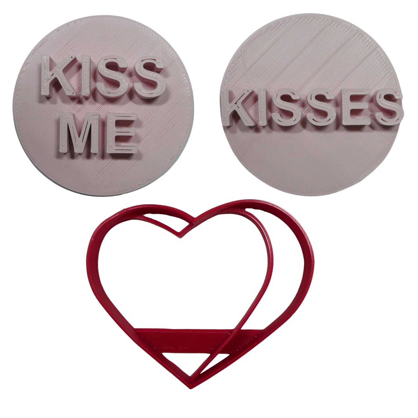 Kisses Candy Hearts Set Of 3 Cookie Cutters Made In USA PR9024