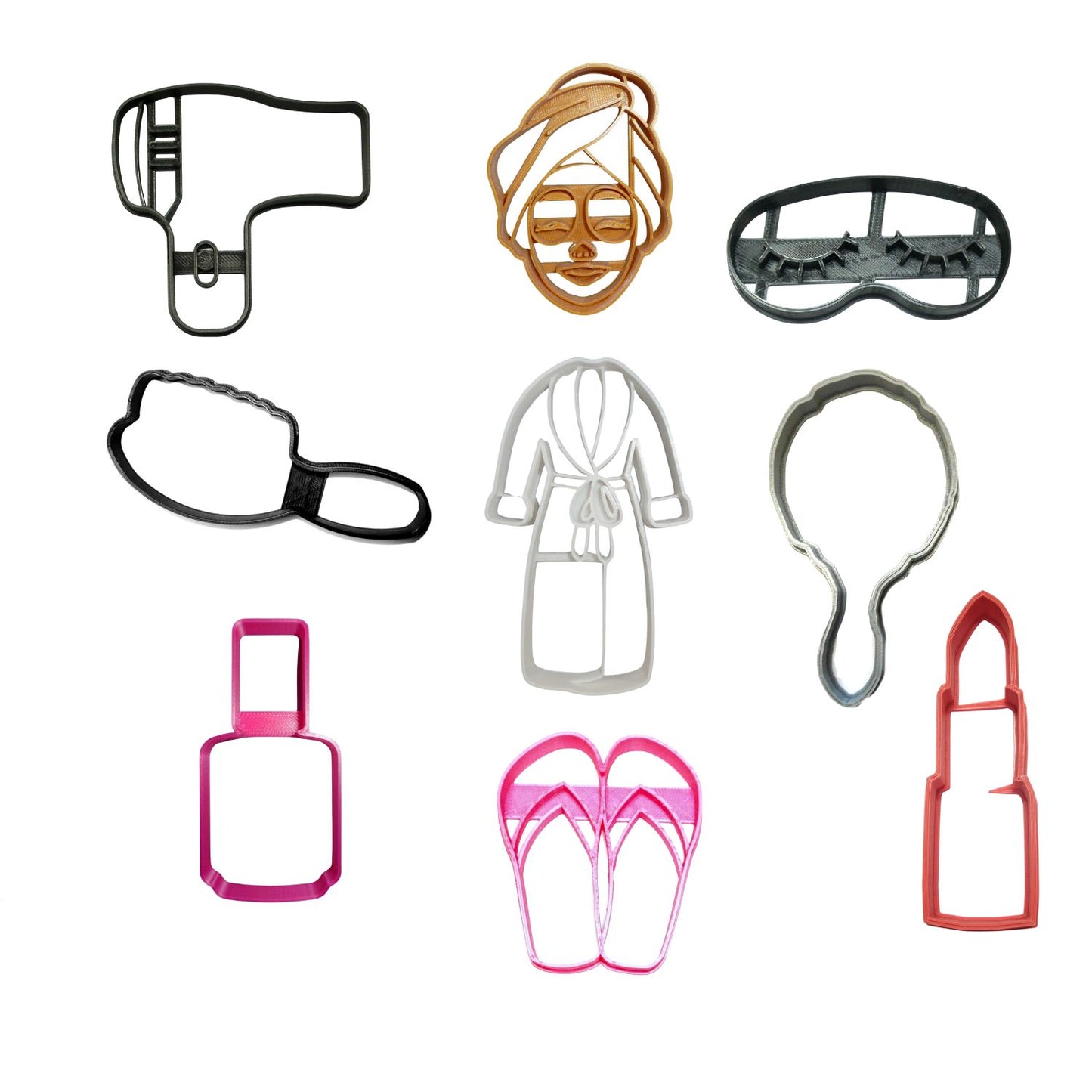 Beauty Salon Spa Facial Hair Nails Set Of 9 Cookie Cutters Made In USA PR9044