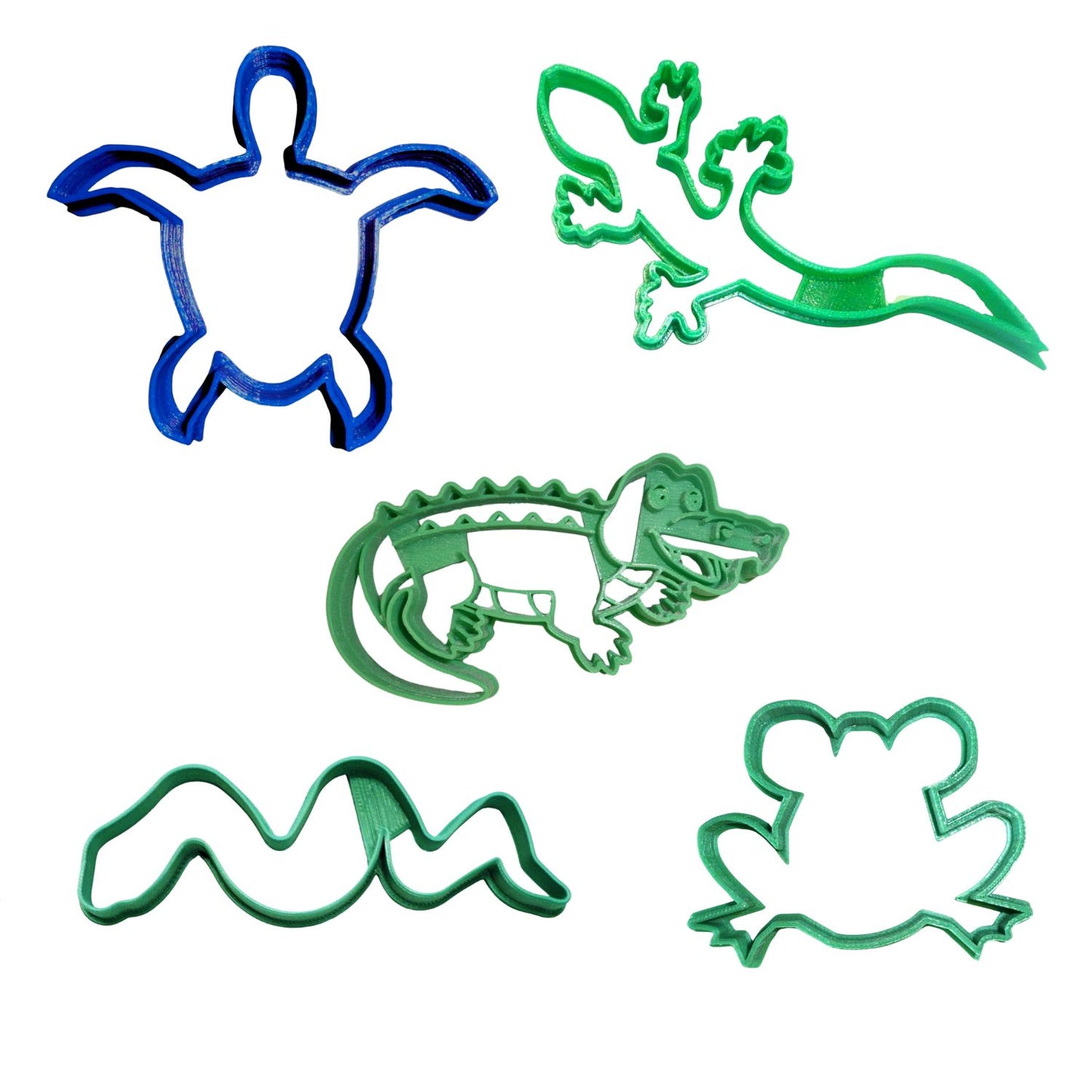 Amphibians And Reptiles Animal Theme Set Of 5 Cookie Cutters Made In USA PR9048