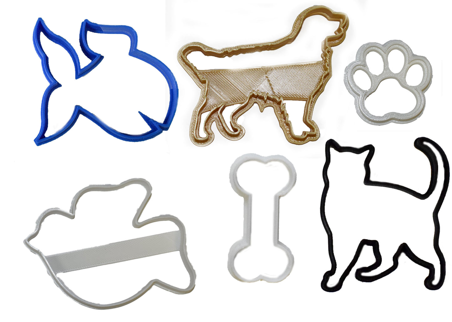 Pet Animal Lover Dog Cat Fish Bird Paw Bone Set Of 6 Cookie Cutters USA PR1041