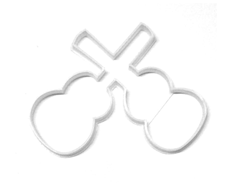 Dual Guitars Crossed Outline Two 2 Dueling Cookie Cutter USA PR3241