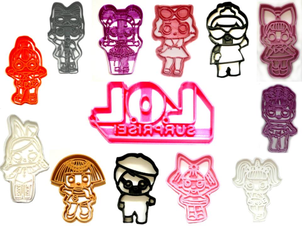LOL Little Outrageous Littles Surprise Dolls Set Of 13 Cookie Cutters USA PR1289