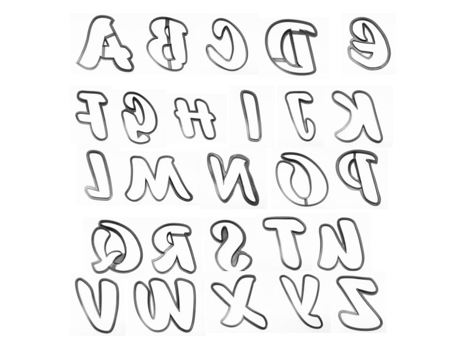 Fancy Font Alphabet Letters A to Z Set of 26 Cookie Cutters USA PR1518