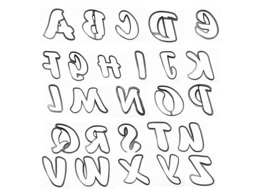 Fancy Font Alphabet Letters A to Z Set of 26 Cookie Cutters USA PR1518