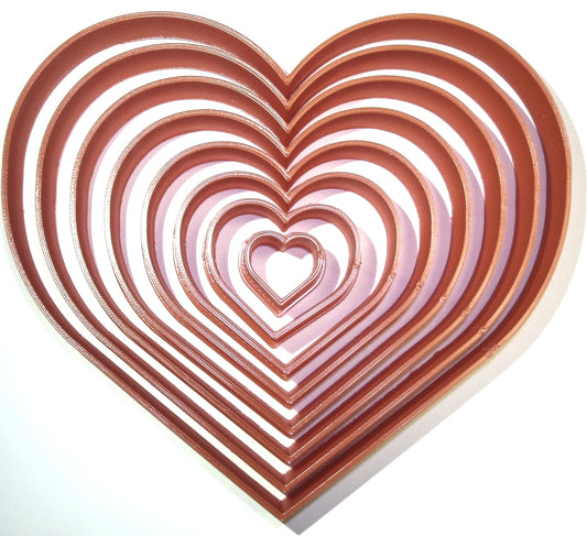 Ascending Hearts Love Geometry Shape Set Of 8 Cookie Cutters Made In USA PR901