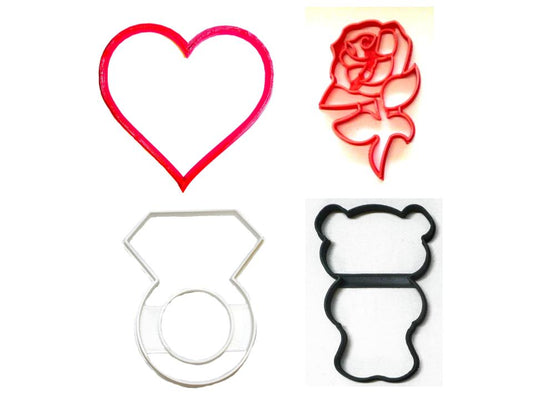 Valentines Day Gift or Proposal Set of 4 Cookie Cutters USA PR1468