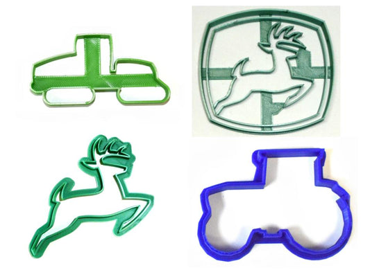 John Deere Heavy Equipment Set of 4 Cookie Cutters USA PR1459