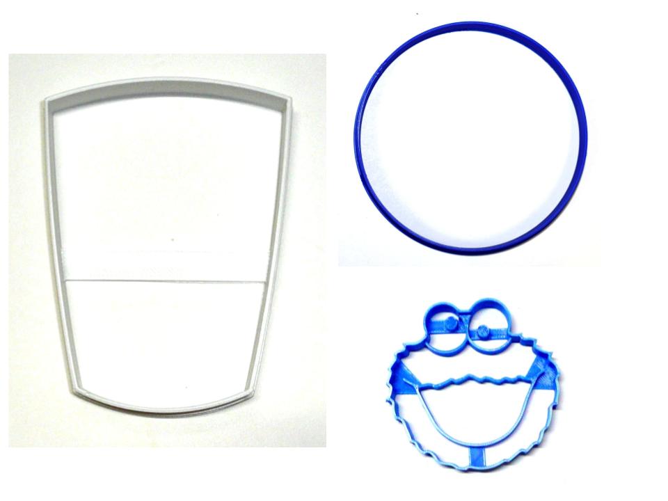 Cookie Monster Milk and Cookies Set of 3 Cookie Cutters USA PR1507