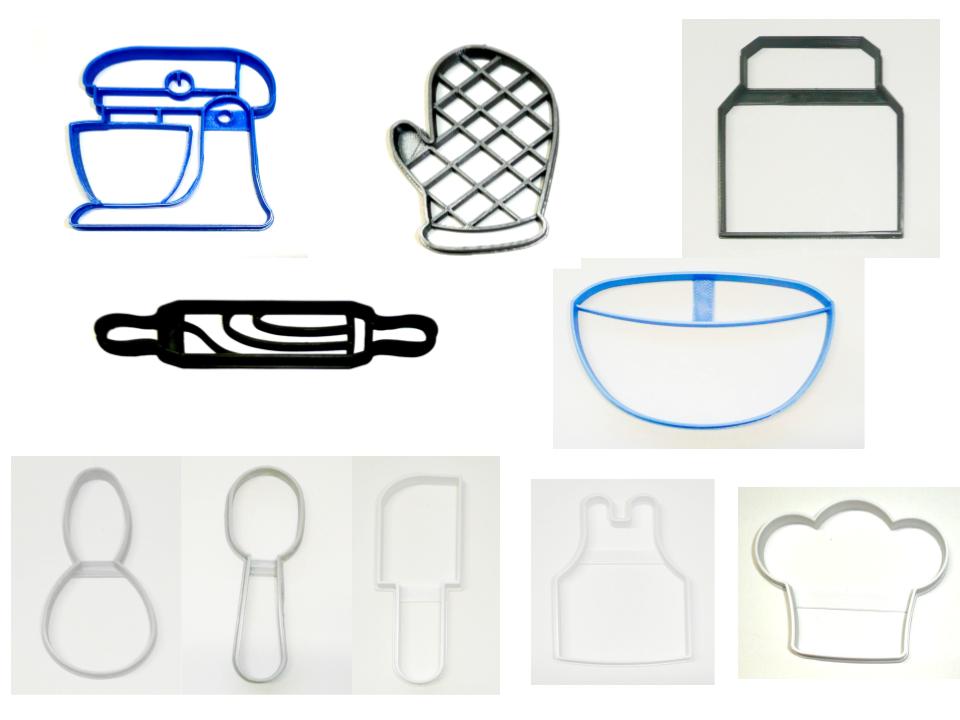 Chef Restaurant Baker Bakery Set of 10 Cookie Cutters USA PR1483