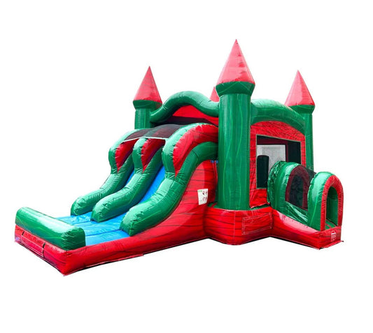 Bounce House Green/Red Slide Combo 24 Hour Rental