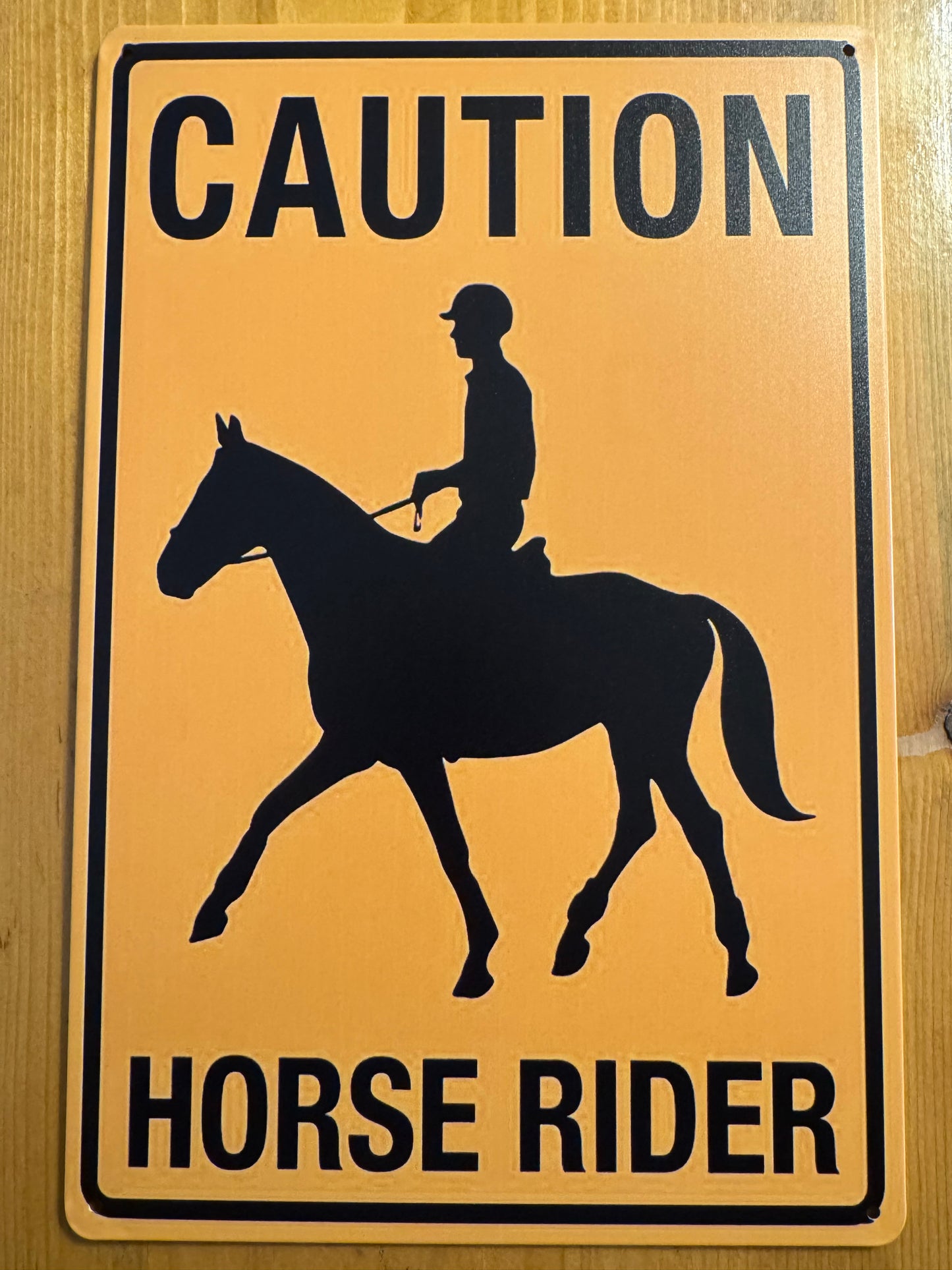 Caution Horse Rider 8x12 Inch Metal Sign