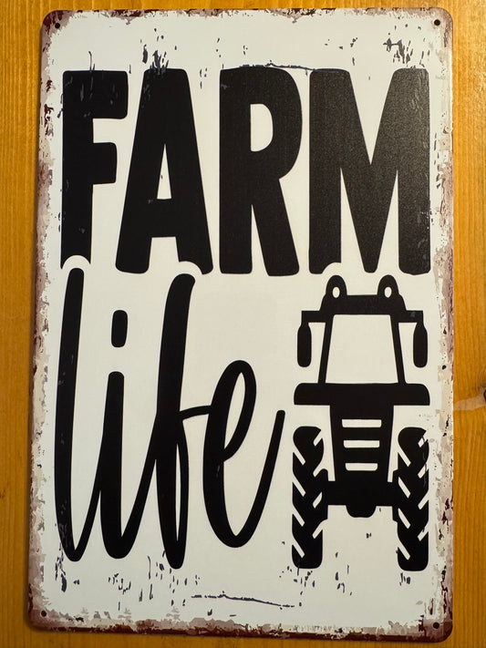 Farm Life Metal Sign 8x12 Inches