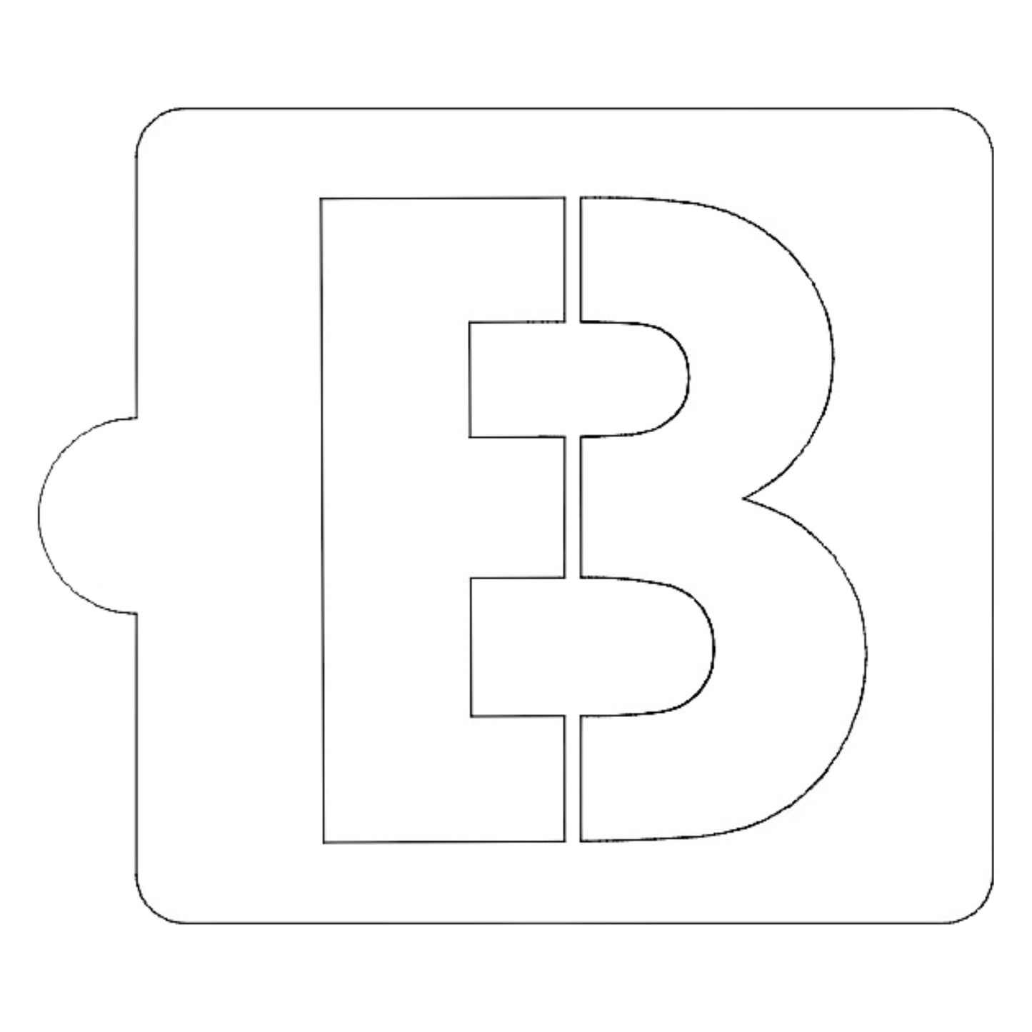 B Letter Alphabet Stencil for Cookies or Cakes USA Made LS107B