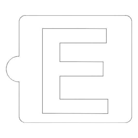 E Letter Alphabet Stencil for Cookies or Cakes USA Made LS107E