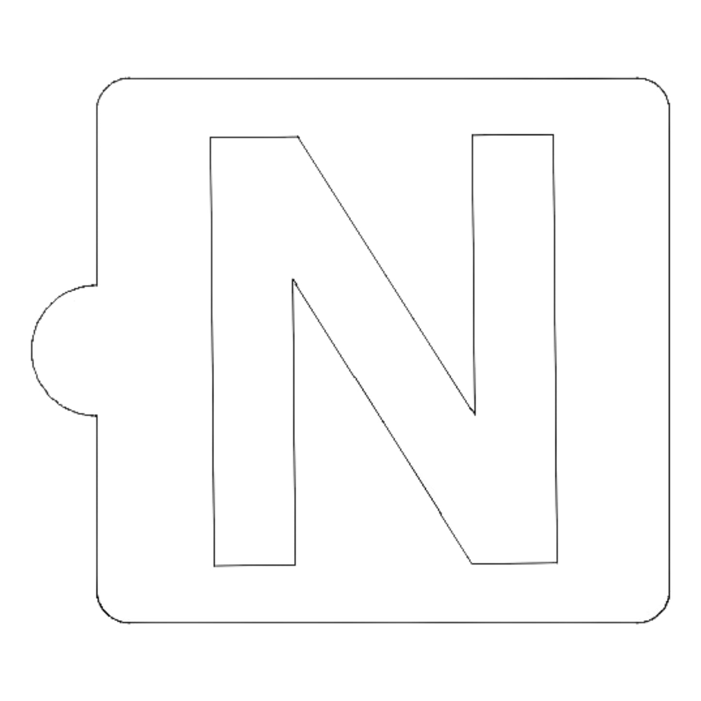 N Letter Alphabet Stencil for Cookies or Cakes USA Made LS107N