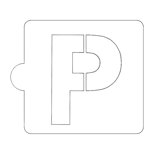 P Letter Alphabet Stencil for Cookies or Cakes USA Made LS107P