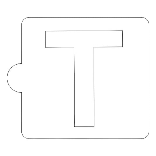 T Letter Alphabet Stencil for Cookies or Cakes USA Made LS107T