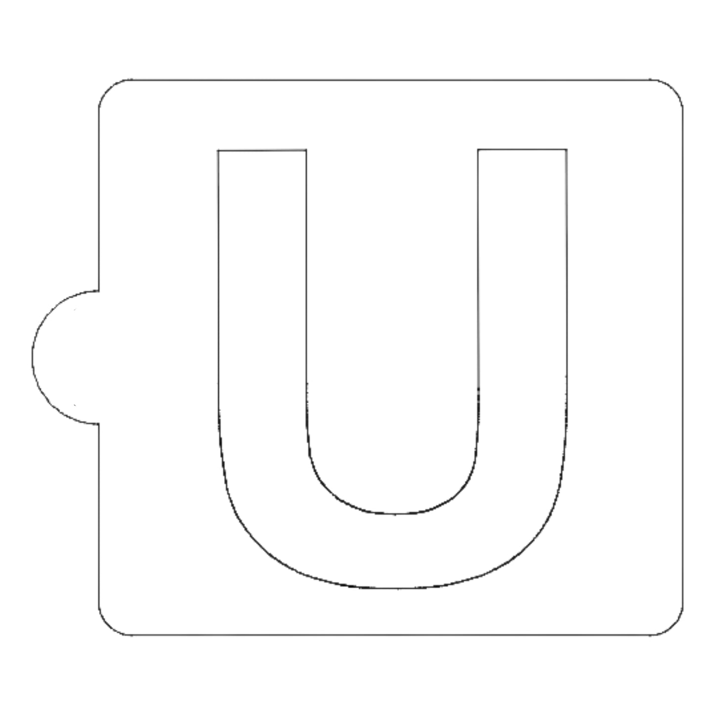 U Letter Alphabet Stencil for Cookies or Cakes USA Made LS107U