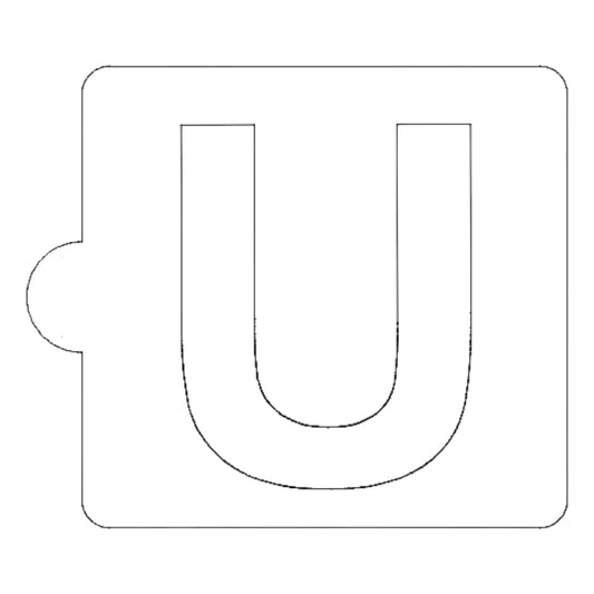 U Letter Alphabet Stencil for Cookies or Cakes USA Made LS107U