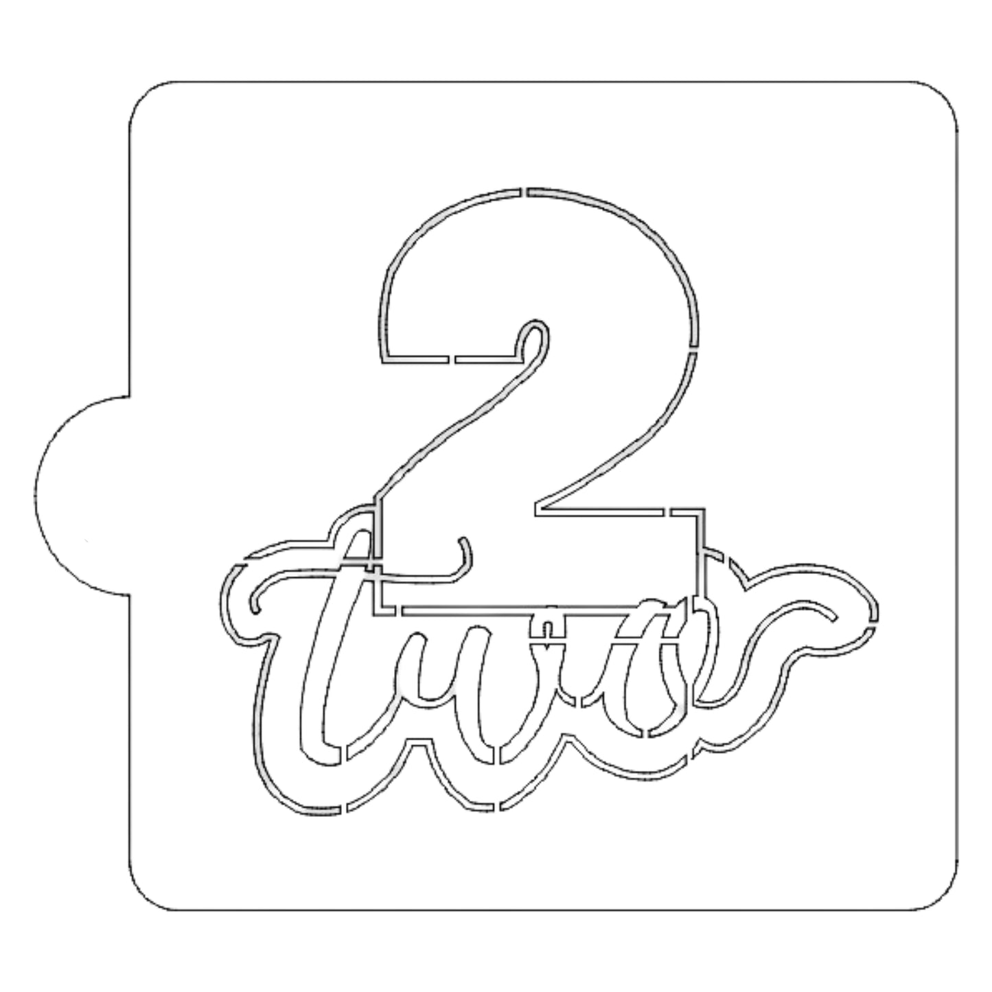 Number 2 Word Detailed Stencil for Cookies or Cakes USA Made LS2403