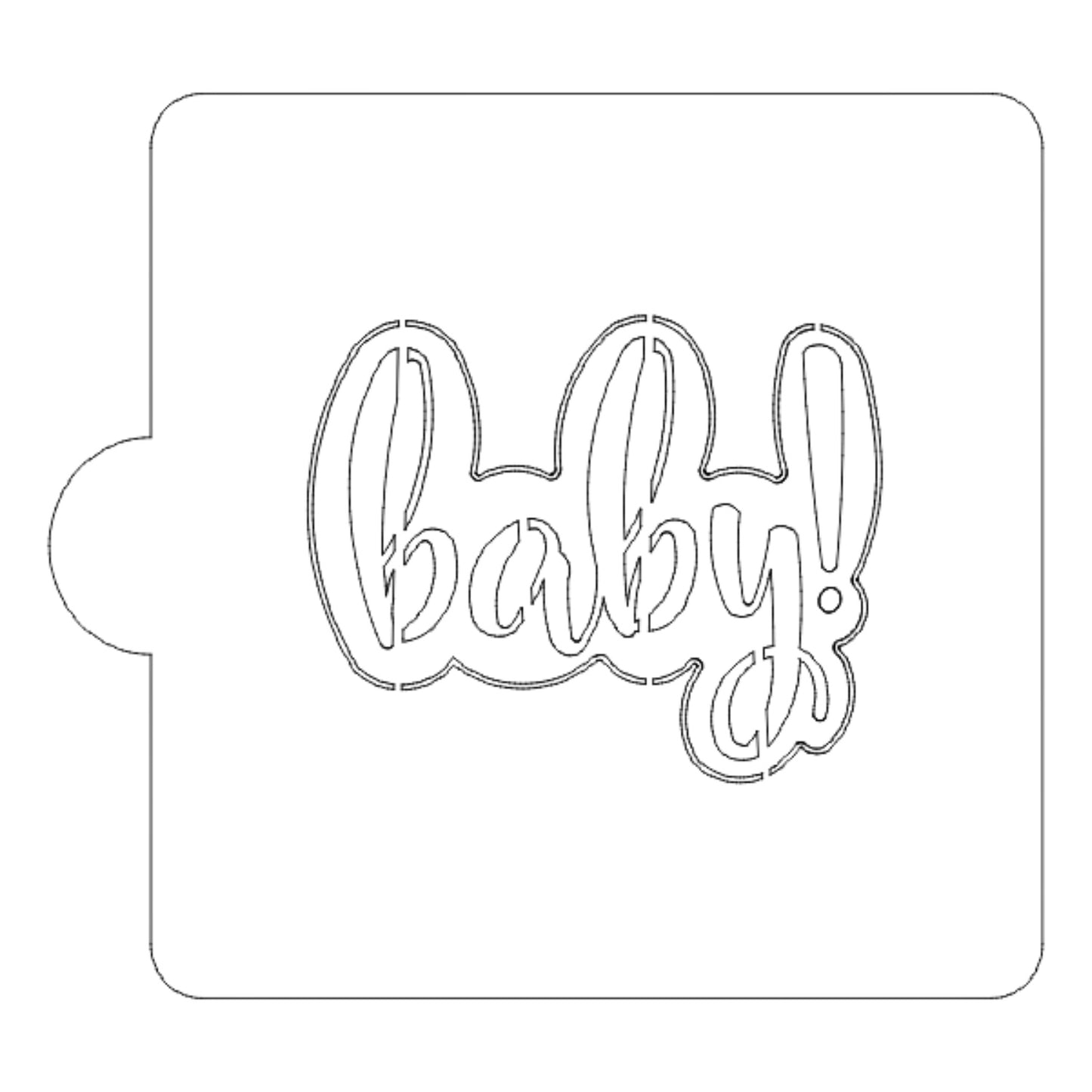 Baby Cursive Word Shower Stencil for Cookies or Cakes USA Made LS2523
