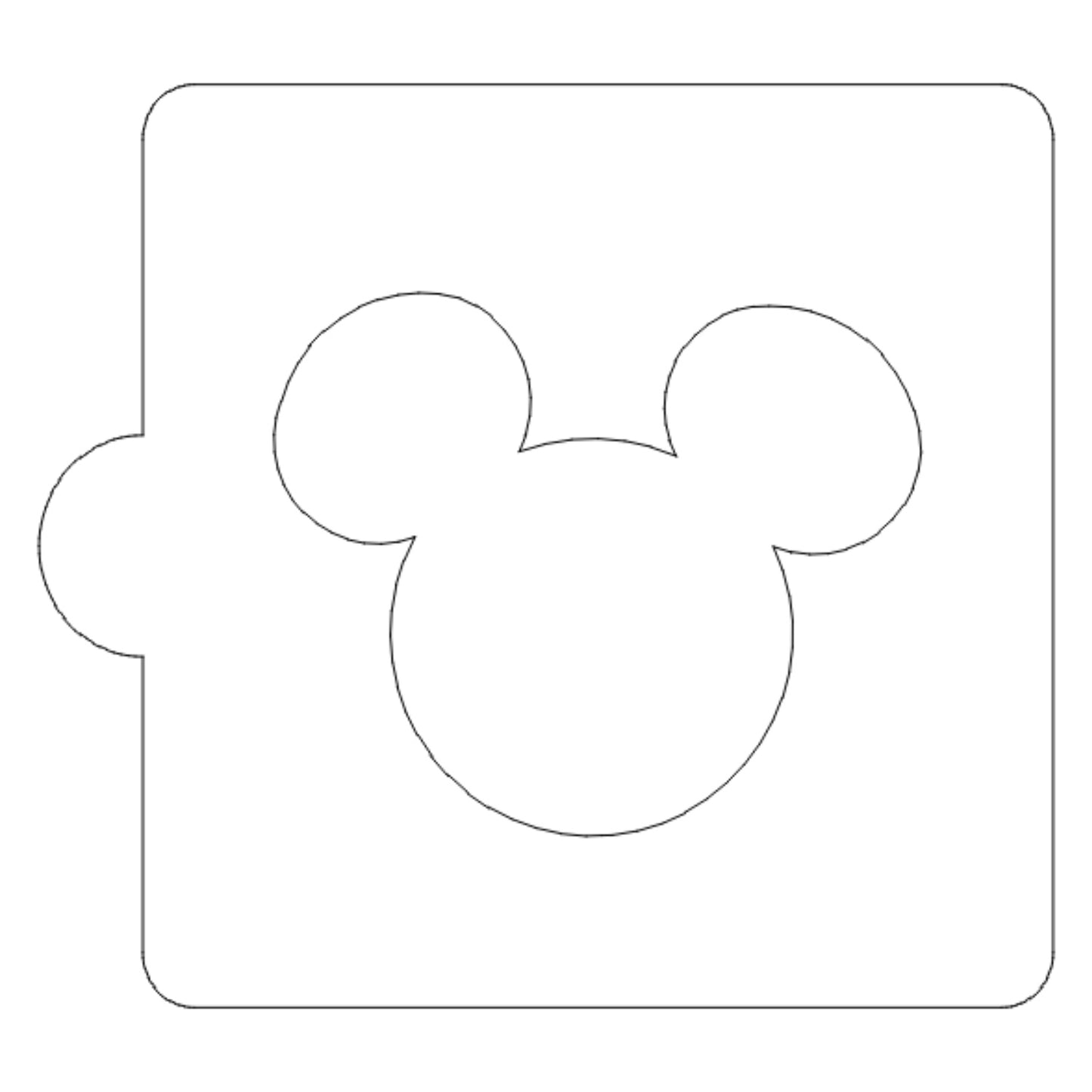 Mickey Face Outline Stencil for Cookies or Cakes USA Made LS528S