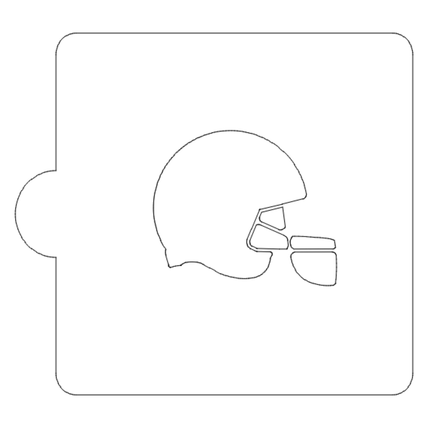 Football Helmet Sports Stencil for Cookies or Cakes USA Made LS821
